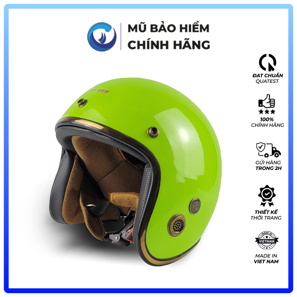 [TẶNG MỎ ] Mũ Bảo Hiểm 3/4 đầu Blue Sea BL34A101 - Kính Rời M139 - Sơn Bóng Cao Cấp - Hàng chính hãng